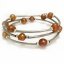 7.5-8 inches 8-9mm Brown Natural Baroque Women Memory Wire Bracelet