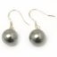 Wholesale 10-11mm Shiny Silver Round Shell Pearl 925 Silver Earring