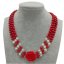 17-19 inches 3 rows 7-8mm Red Round Natural Coral & Pearls Necklace