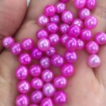 Wholesale AA+ Hot Pink High Luster Natural Round Loose Oyster Pearls,Sold by Piece