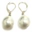 Wholesale 12x16mm Shiny White Raindrop Shell Pearl Leverback Earring