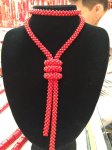 30 inches 3.5-4mm Red Round Long Chain Coral Beaded Necklace