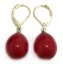 Wholesale 12x16mm Red Raindrop Shell Pearl Leverback Earring
