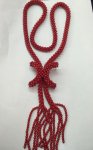 30 inches 3.5-4mm Red Round Long Chain Coral Bead Necklace