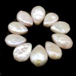 Wholesale 7x11x17mm White Flat Seed Shaped Loose Pearls,Sold by Piece