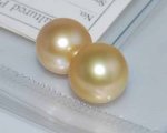 AAA 14-15mm Natural Gold Round Genuine Loose South Sea Pearl,Sold by Piece