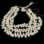 Wholesale 8x11mm White Teardrop Shaped Pearls Loose Strand