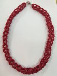 18 inches 3.5-4mm Red Hollow Out Style Coral Beaded Necklace