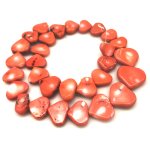 16 inches 15-20mm Salmon Flat Heart Bamboo Coral Beads Loose Strand