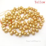 16 inches 6-7mm Yellow Side Drilled Natural Dancing Pearls Loose Strand