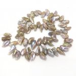 16 inches 12-16mm Natural Lavender Side Drilled Leaf Shaped Pearls Loose Strand
