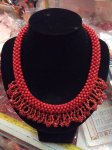 18 inches 3.5-4mm Red Round Chandelier Style Coral Tassel Necklace