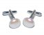 17x18mm White 925 Sterling Silver Coin Pearl Cufflink
