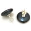 16-17mm Black Natural Button Pearl 925 Silver Stud