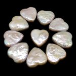 Wholesale 5x17x18mm White Flat Heart Shaped Loose Pearls,Sold by Piece
