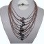 17-24 inches 15 Rows Brown Leather 11-12mm Black Pearl Necklace