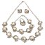 18 inches Natural White Baroque Pearl Necklace Jewelry Set