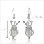 CP0054 Rhodium Plated Crown Style Cage Hook Earring
