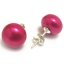 11-12mm Red Natural Freshwater Button Pearl Stud Earring