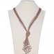 36 inches 10 Rows Coffee Leather Multicolor Pearl Necklace