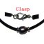 17 inches 10-11mm Black Leather & Black Pearl Necklace