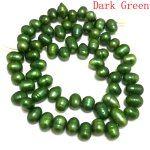 16 inches 6-7mm Dark Green Natural Dancing Pearls Loose Strand