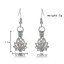 CP0023 Rhodium Plated Lotus Style Cage Hook Earring
