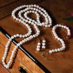26 inches Natural White Oval Pearl Necklace Jewelry Set