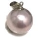 Wholesale 14-15mm Shiny Lavender Round Shell Pearl 925 Silver Pendent