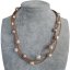 17 inches 3 Rows Brown Leather 11-12mm Multicolor Pearl Necklace