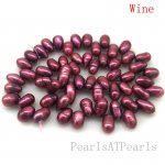16 inches 6-7mm Wine Side Drilled Natural Dancing Pearls Loose Strand