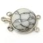 Wholesale 2 Rows 20mm Round White Turquoise Jewelry Clasp