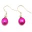 7-8mm Hot Pink Natural Drop Pearl Earring with 925 Silver Hook