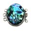 Wholesale Triple Row 25mm Oval Natural Abalone Necklace Clasp