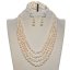 17-20 inches 4 rows 5-9mm Natural White Pearl Necklace