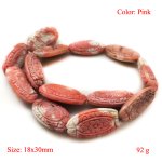 16 inches 8x18x35mm Pink Marquise Floral Carved Bamboo Coral Beads Loose Strand