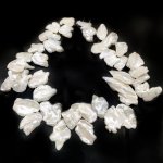 16 inches 20-40mm White Side Drilled Large Flat Baroque Pearls Loose Strand