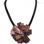 18 inches Natural Leather One Ancient Shell Flower Necklace