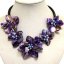 18 inches Natural Leather Five Purple Shell Flower Necklace