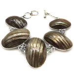 8 inches 25-40mm Coffee Mabe Pearl Linked Bracelet