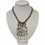 16 inches Coffee Leather Natural Pearl Tassel Necklace