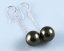12mm Green Round Shell Pearl Earring with 925 Silver Stud