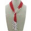 42 inches 3 Rows 4x8 mm Red Natural Rice Coral Beads and Pearls Necklace