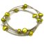 7.5-8 inches 8-9mm Green Baroque Pearl Memory Wire Bracelet