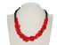 19 inches 5-7mm 3 Rows Black Onyx & Coral Beaded Necklace