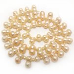 16 inches 6-7mm Natural Pink Side Drilled Peanut Pearls Loose Strand