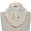 17 inches 9 Rows Twisted 2-3mm White Rice Pearl Necklace Set