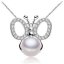 18 inches Natural 7-8mm Freshwater Pearl Butterfly Necklaces