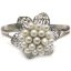 7.5-8 inches 5-6mm Natural White Rice Pearl Cluster Flower Pearl Cuff Bangle