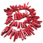 16 inches 20-40mm Red Spike Shaped Branch Coral Beads Loose Strand